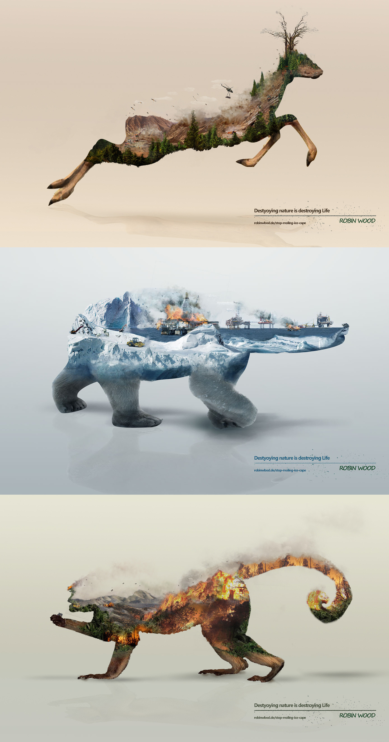 临摹作品《Holylight》海报 从环境保护主题中汲取平面设计灵感